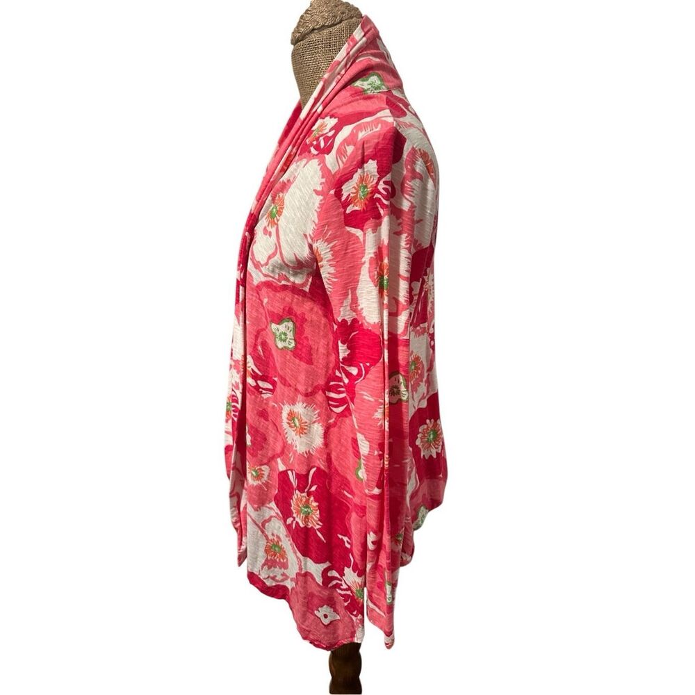 Lilly Pulitzer pink cotton floral cardigan sz large - Picture 5 of 5